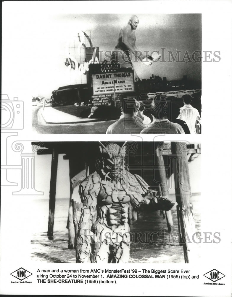 1956 Press Photo Scenes from Amazing Colossal Man and The She-Creature. - Historic Images