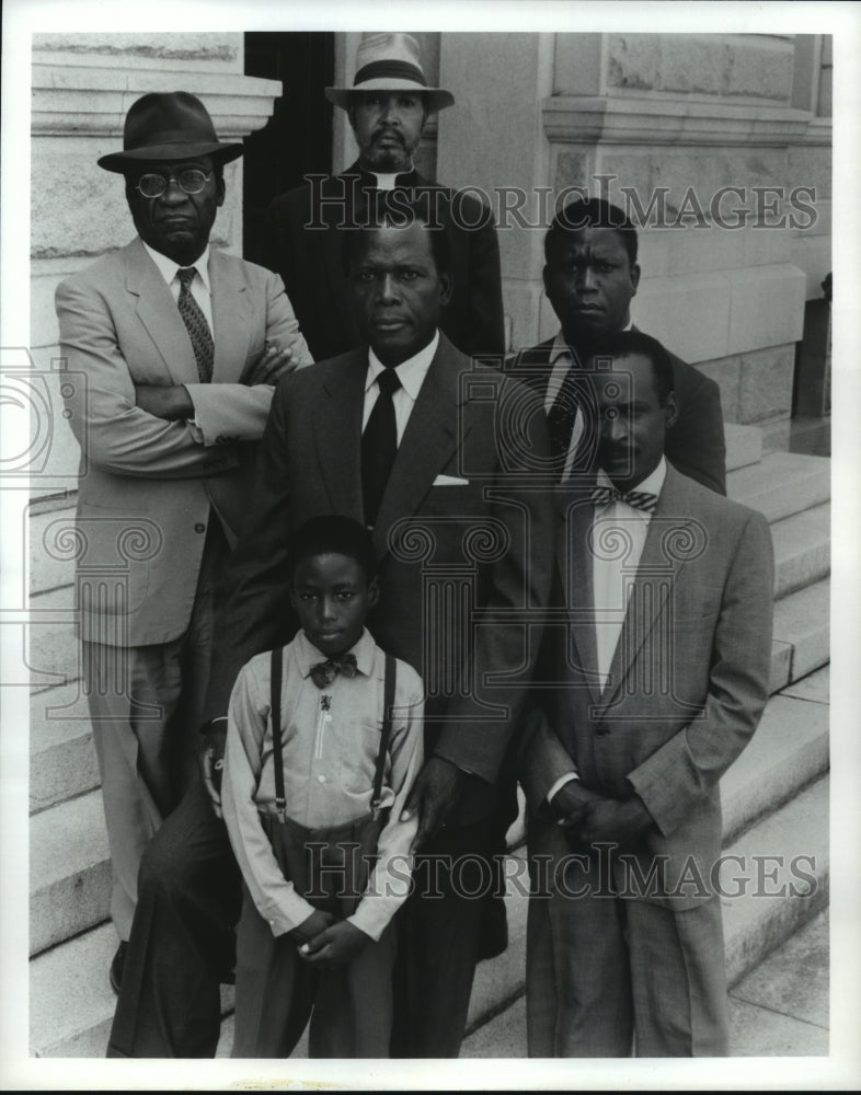 1991 Press Photo “SEPARATE BUT EQUAL” Cast with Sidney Poitier, Pearce Venning - Historic Images