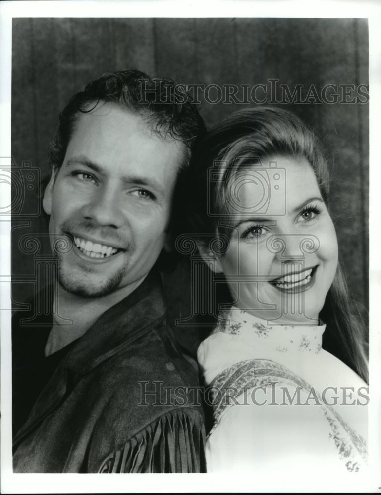 1996 Press Photo Bryan Putnam and Jill Colgan in Seven Brides for Seven Brothers - Historic Images
