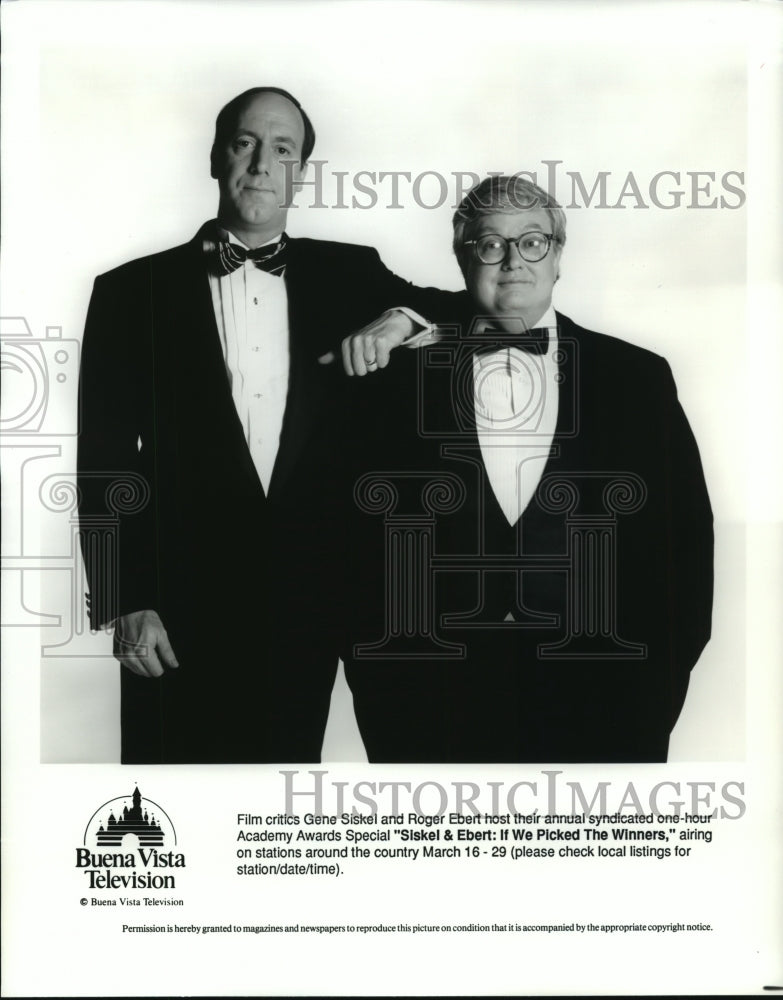 1992 Press Photo Gene Siskel and Roger Ebert host Siskel &amp; Ebert. - spp14806-Historic Images