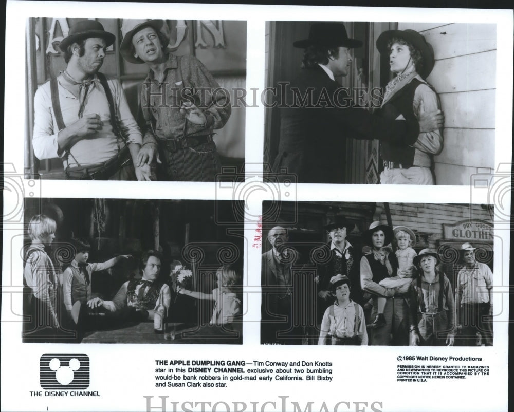 1985 Press Photo Tim Conway and Don Knotts star in The Apple Dumpling Gang. - Historic Images