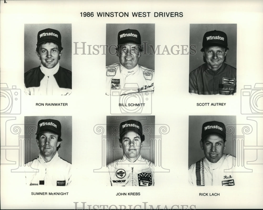 1986 Press Photo Winston West Car Drivers - Historic Images
