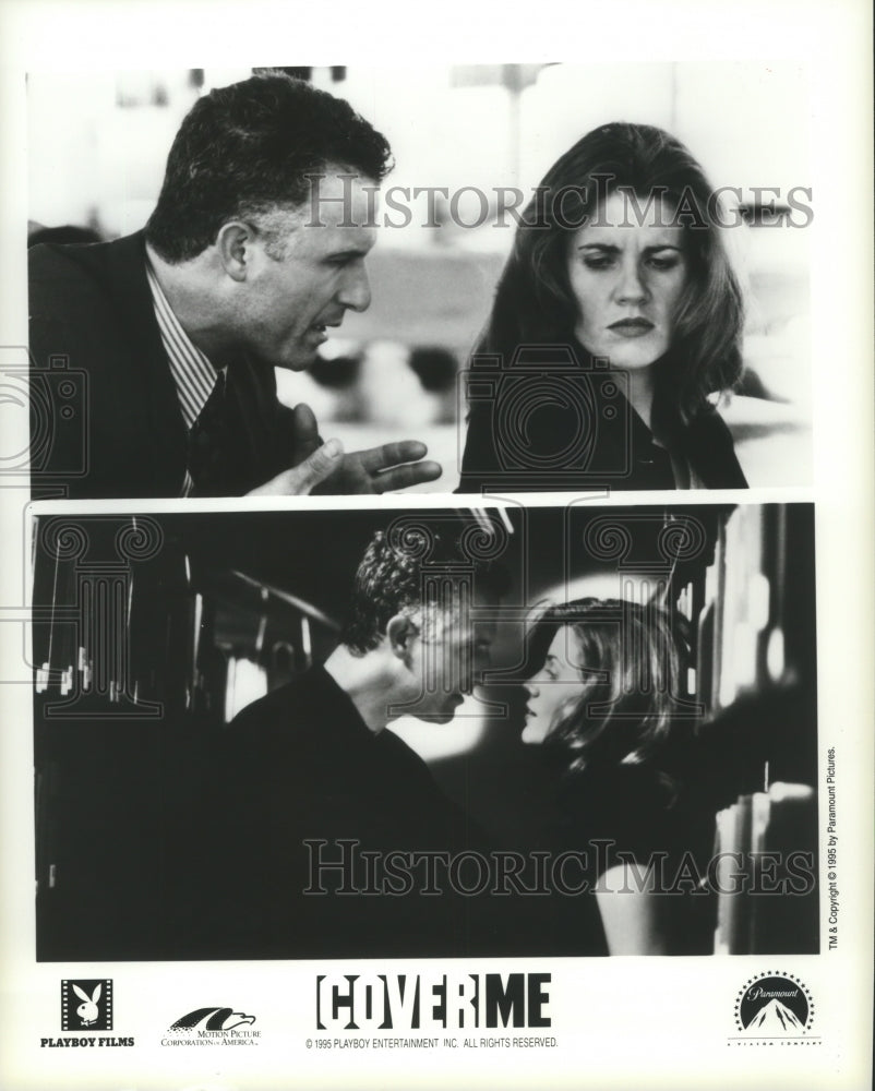 1995 Press Photo Rick Rossovich and Courtney Taylor star in Cover Me. - Historic Images
