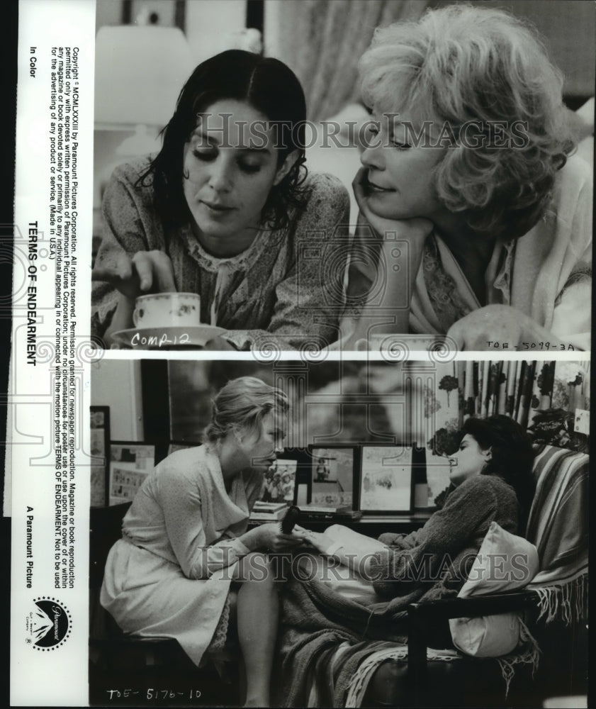 1984 Press Photo Debra Winger, Shirley MacLaine star in "Terms of Endearment" - Historic Images