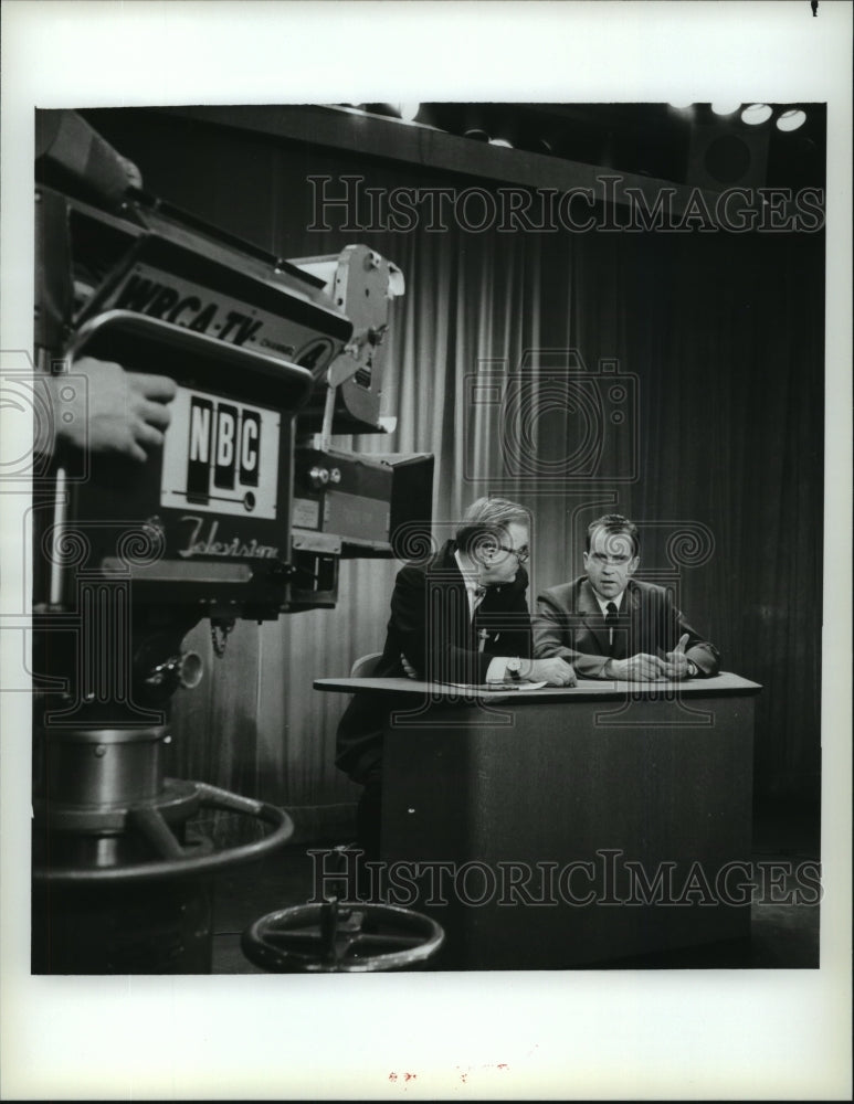1958 Vice President Richard Nixon & Dave Garroway on Today, on NBC.-Historic Images