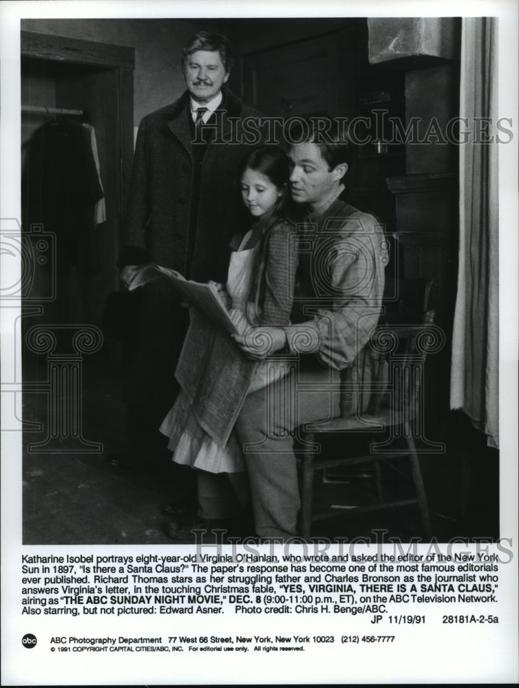 1991 Katharine Isobel, Richard Thomas in a movie scene - Historic Images