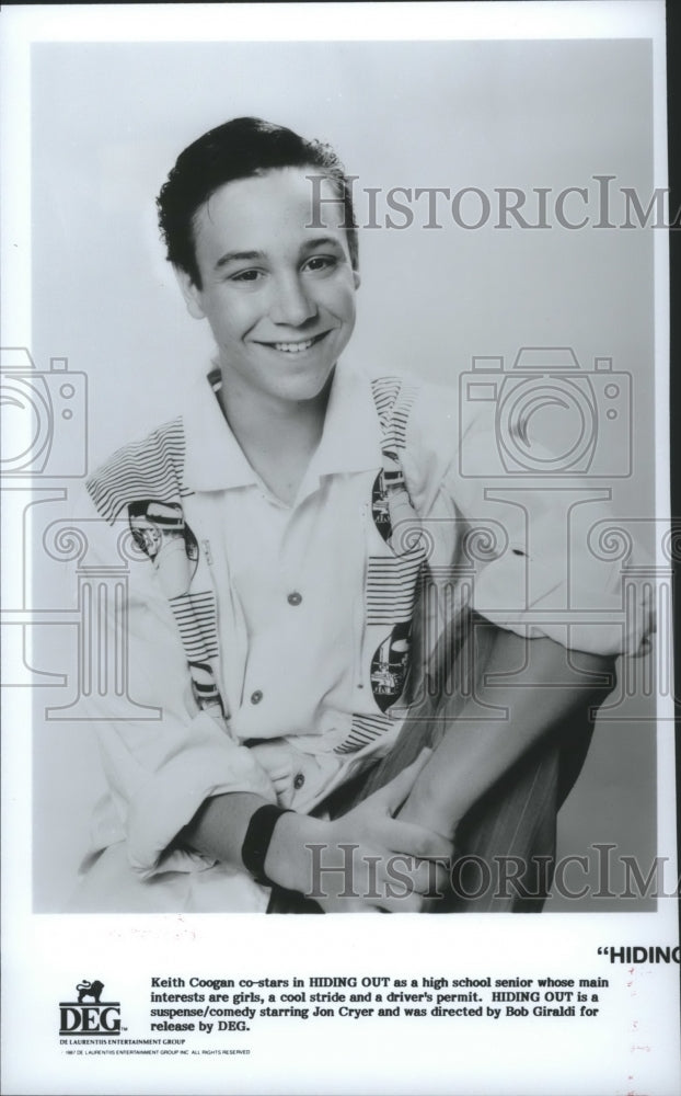 Press Photo Keith Coogan stars as a high school senior in &quot;Hiding Out&quot; - Historic Images