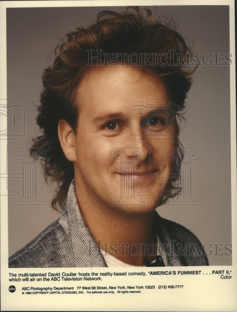 1990 Press Photo David Coulier-host of "America's Funniest...Part II" - Historic Images