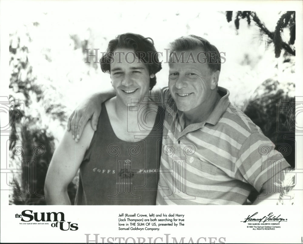 1995 Russell Crowe and Jack Thompson star in The Sum of Us. - Historic Images