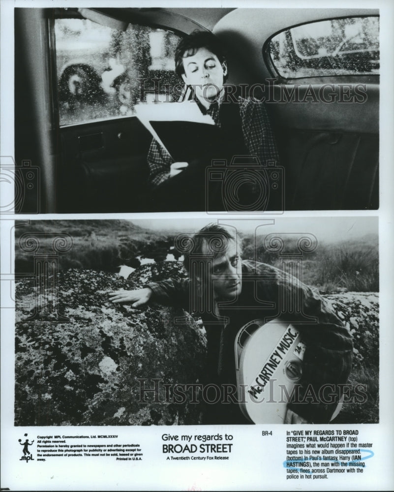 Press Photo Paul McCartney, Ian Hastings in &quot;Give My Regards to Broad Street&quot; - Historic Images