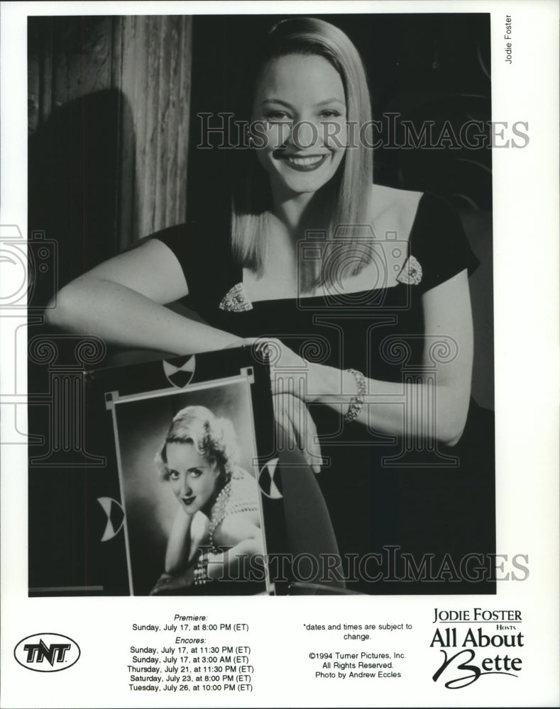 1994 Press Photo Jodie Foster hosts All About Bette - Historic Images