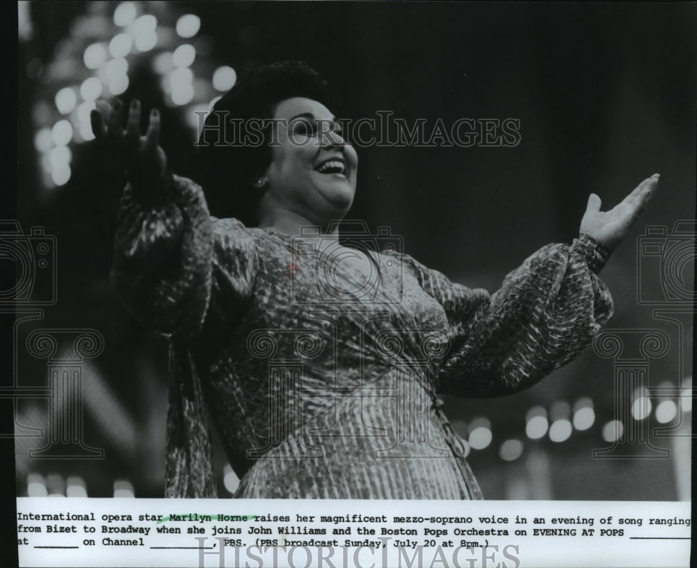 Press Photo International opera star Marilyn Horne on Evening At Pops - Historic Images
