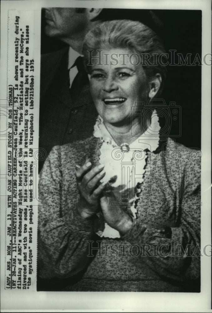 1975 Press Photo Jean Caufield in filming of "The Hatfields and The McCoys" - Historic Images