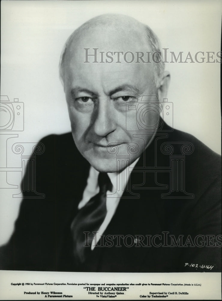1958 Press Photo Cecil B. DeMille, producer of The Buccaneer. - Historic Images