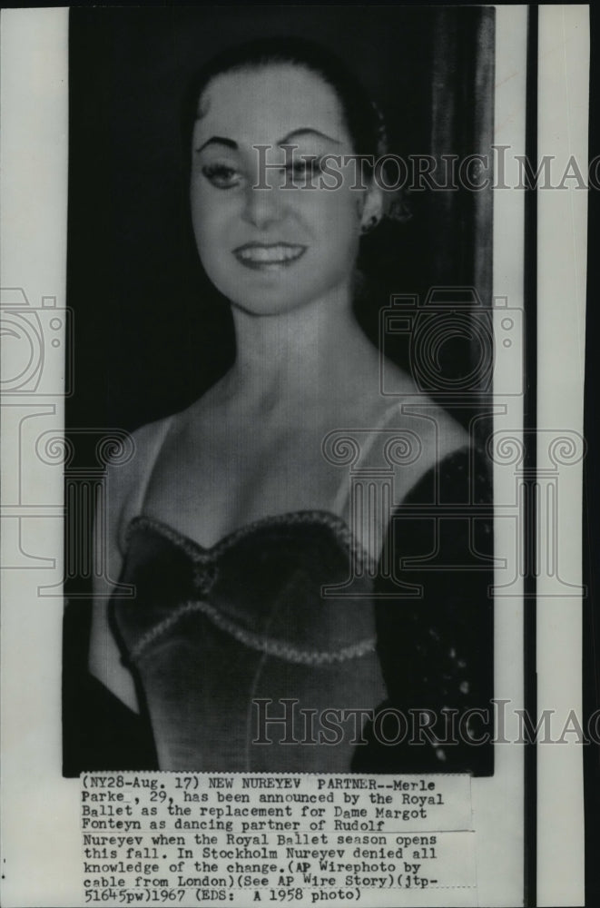 1958 Press Photo Merle Parke of the Royal Ballet - Historic Images