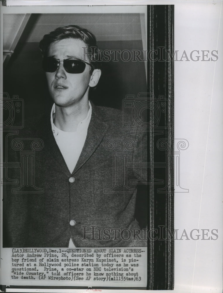 1963 Press Photo Actor Andrew Prine boyfriend of slain actress Karyn Kupcinet - Historic Images