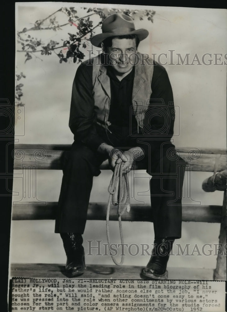 1952 Will Rogers Junior as Will Rogers in Biography - Historic Images