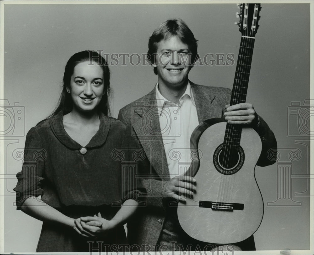 Press Photo Linda Strandberg and Tom Patterson at guitar recital - Historic Images