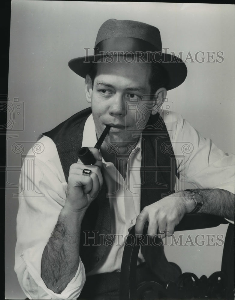 1956 Press Photo J.T. Peterson as the &quot;Stage Manager,&quot; Civic Theater - Historic Images