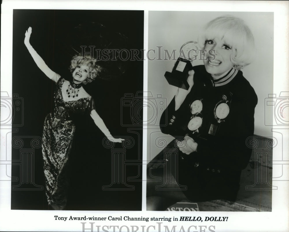 1995 Carol Channing on stage. Carol Channing with many awards - Historic Images