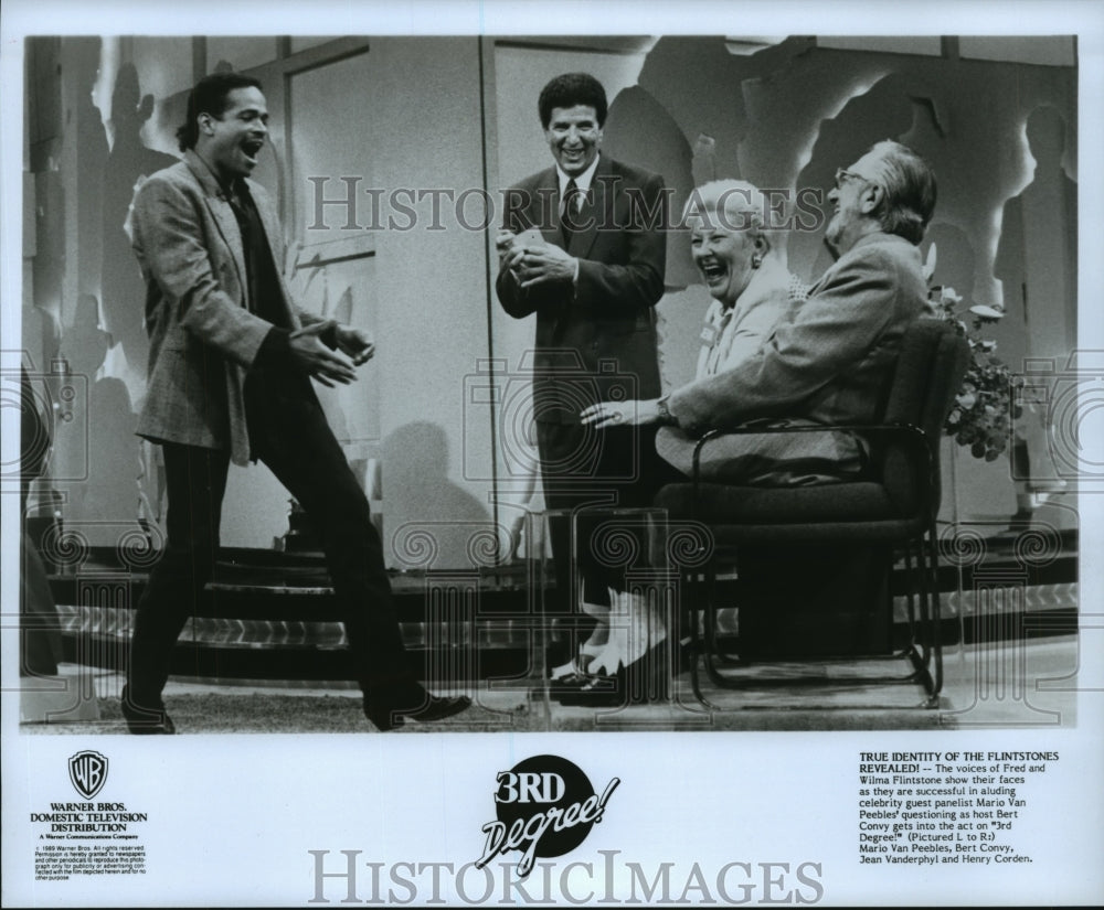 1989 Mario Van Peebles, Bert Convy & Henry Corden on 3rd Degree. - Historic Images