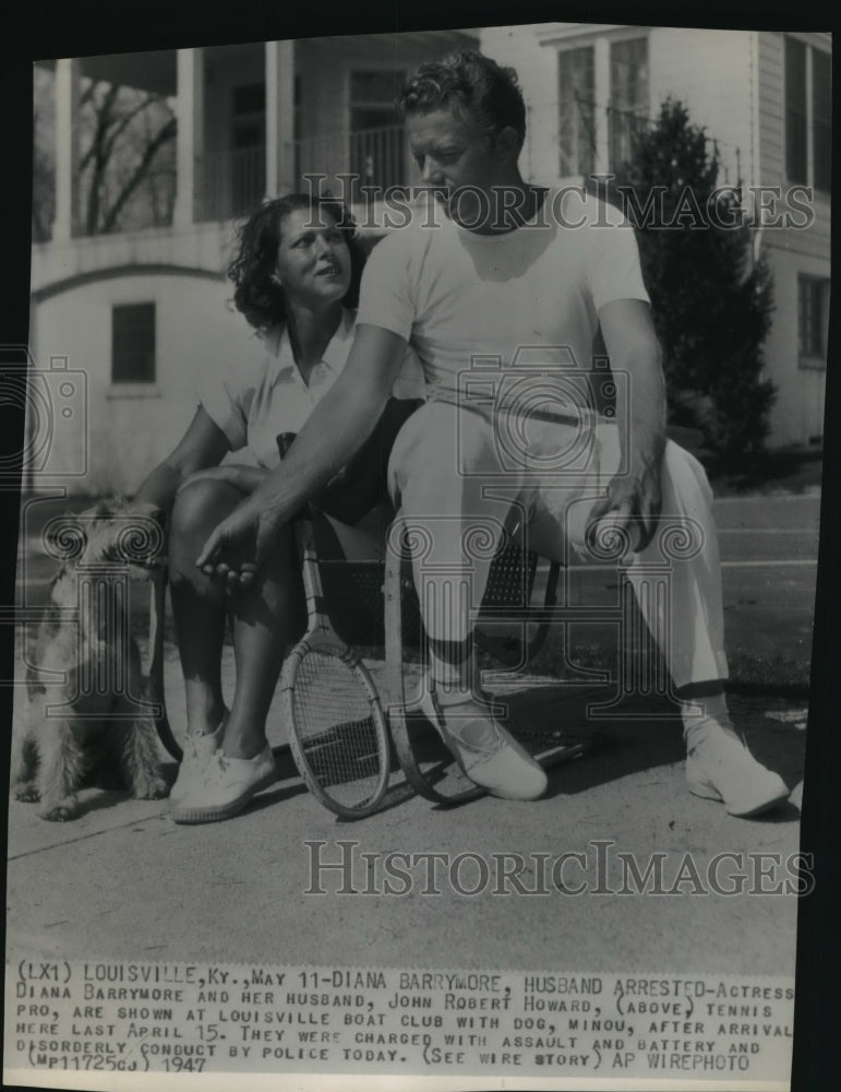 1947 Press Photo Couple John Robert Howard and Diana Barrymore - Historic Images