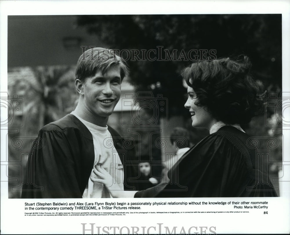 1994 Stephen Baldwin, Lara Flynn Boyle in "Threesome" - Historic Images