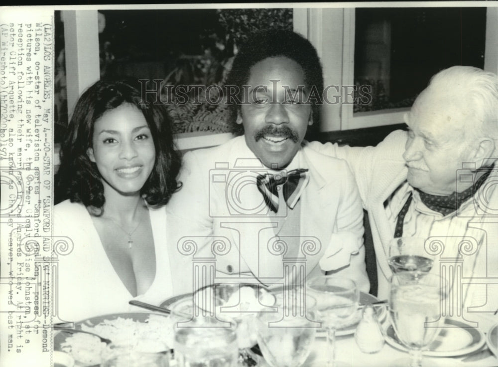 1974 Demond Wilson poses with wife Cicely Louise Johnson - Historic Images