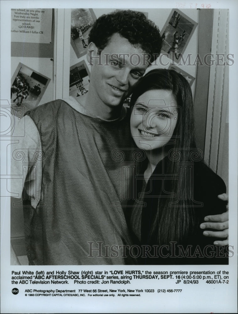 1993 Press Photo &quot;ABC After school Special&quot; stars stars Paul White, Holly Shaw - Historic Images