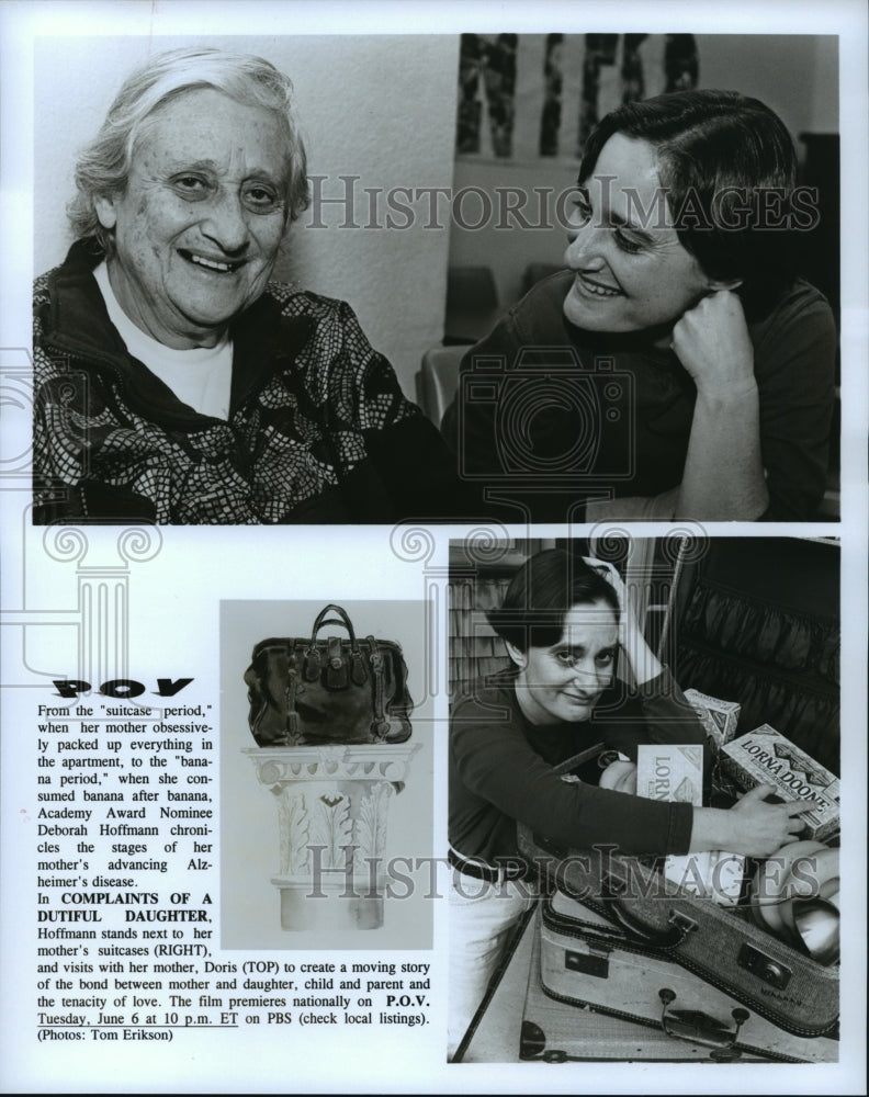 1995 Press Photo Deborah Hoffman and mother, &quot;Complaints of a Dutiful Daughter&quot; - Historic Images