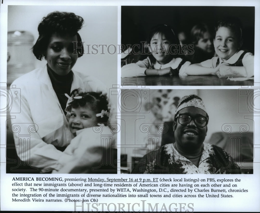 1991 Press Photo "American Becoming" narrated by Meredith Viera - Historic Images
