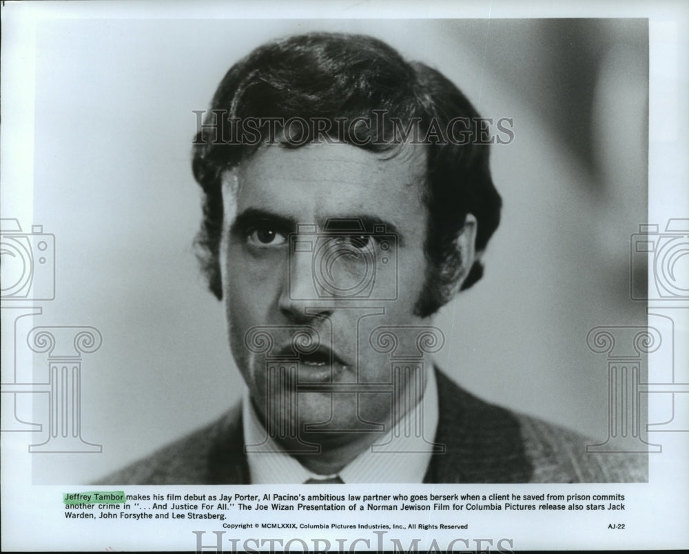 Press Photo Jeffrey Tambor debuts as Jay Porter in "...And Justice For All" - Historic Images
