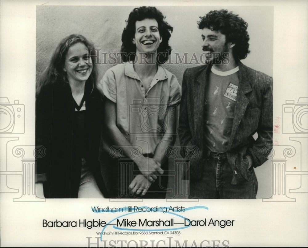 1986 Press Photo Recording Artists Barbara Higbie, Mike Marshall and Darol Anger - Historic Images