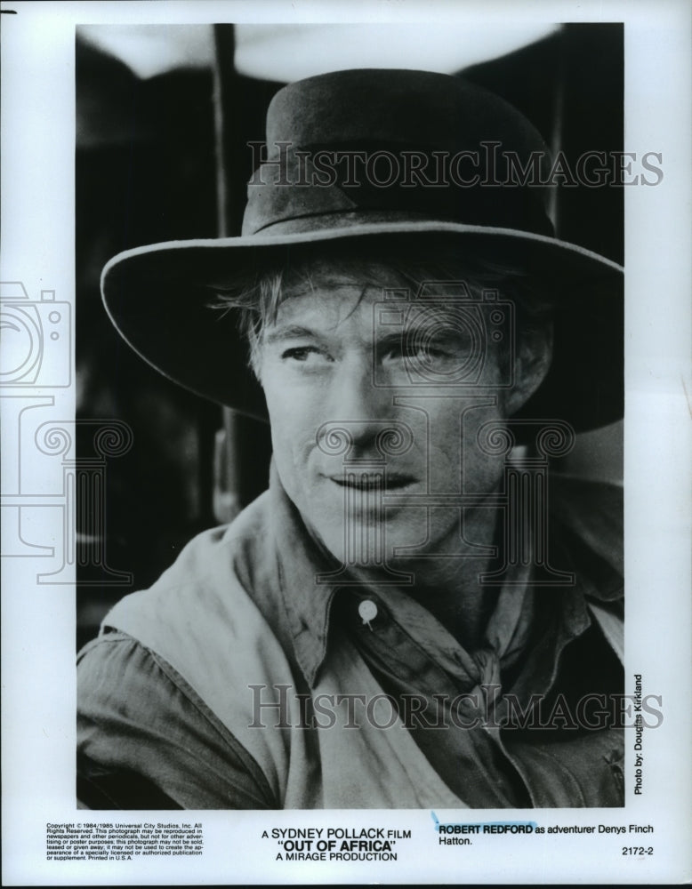 Press Photo Robert Redford as adventurer Denys Finch Hatton in &quot;Out of Africa&quot; - Historic Images