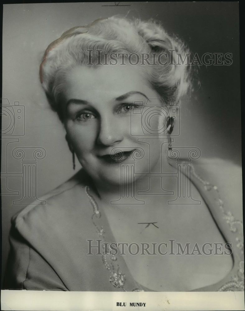 1954 Press Photo Blu Mundy, Musician - Historic Images