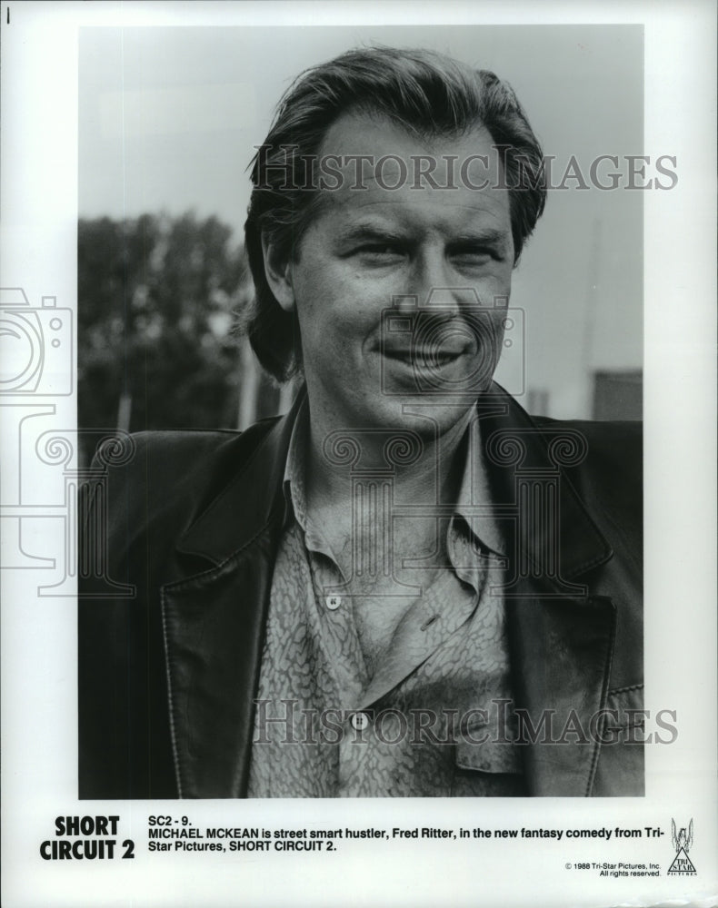 1989 Press Photo Michael McKean is Fred Ritter in &quot;Short Circuit 2&quot; - Historic Images