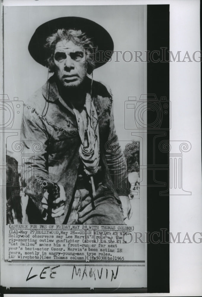1965 Press Photo Oscar Winner Lee Marvin, as outlaw in Cat Ballou. - spp52445-Historic Images