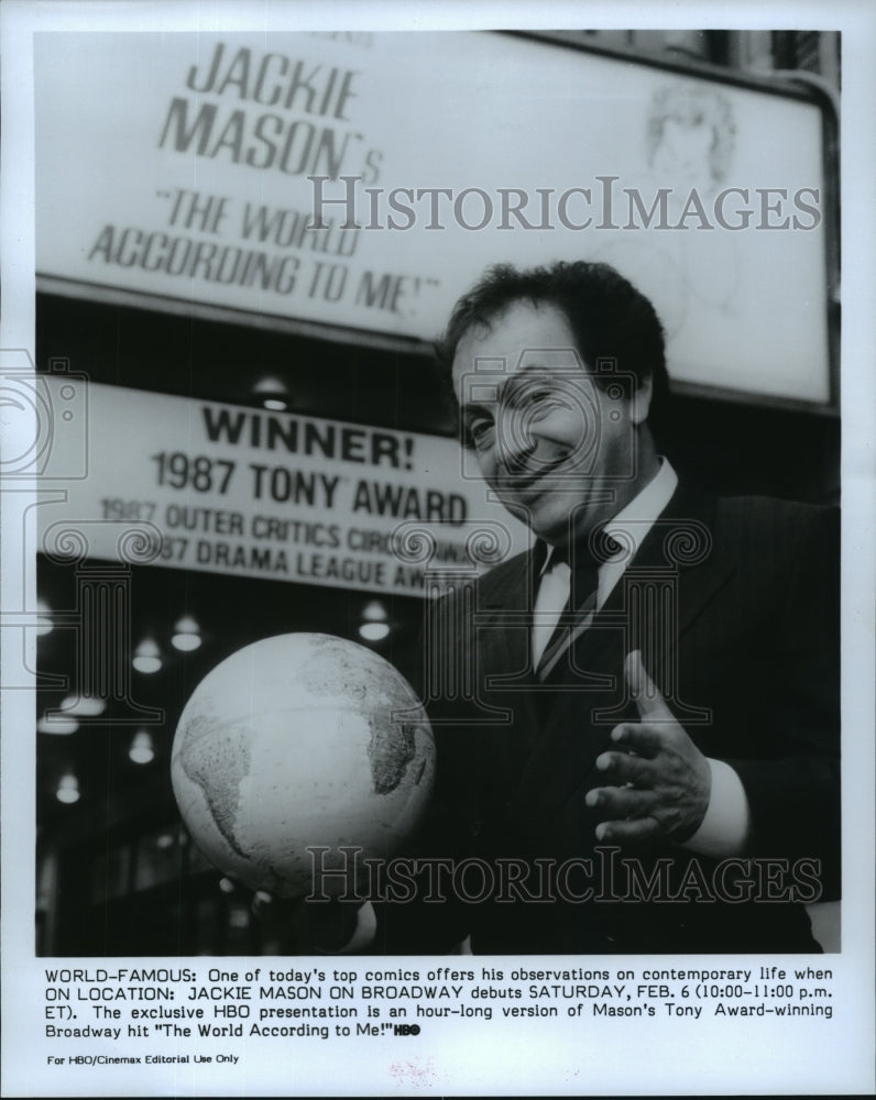 1989 Press Photo Jackie Mason on Jackie Mason on Broadway, on HBO. - Historic Images