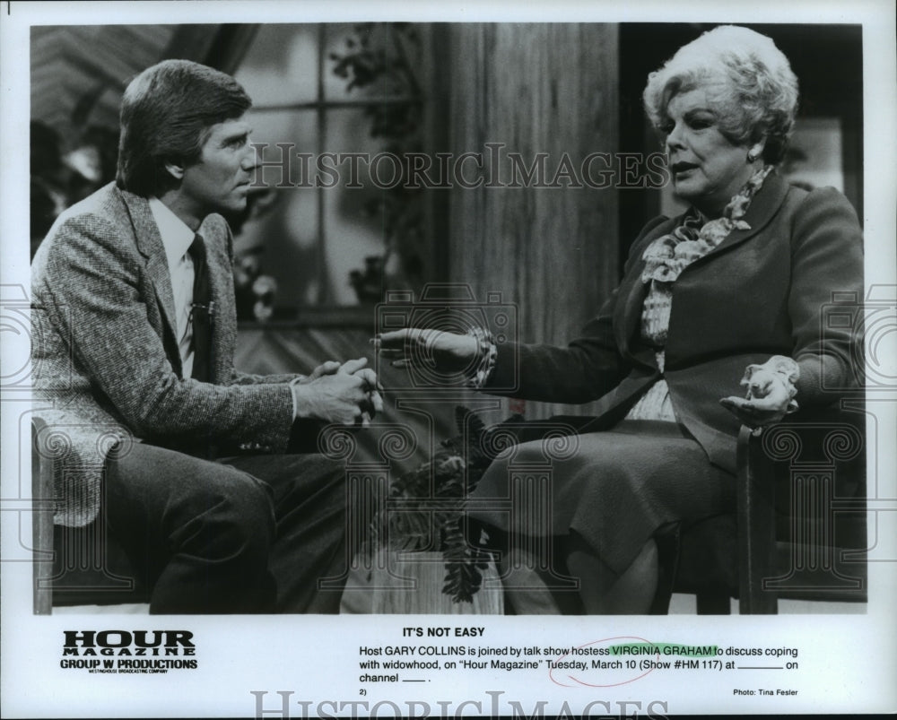 Press Photo Gary Collins and Virginia Graham on Hour Magazine. - Historic Images