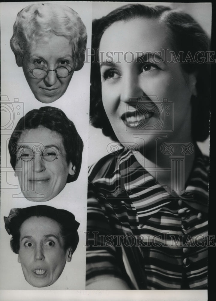 1951 Press Photo Actress Virginia Sale on her different roles - Historic Images