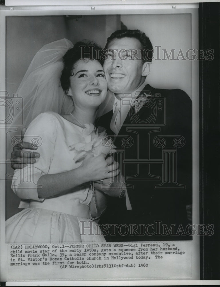 1960 Gigi Perreau weds Emilio Frank Callo in Hollywood-Historic Images