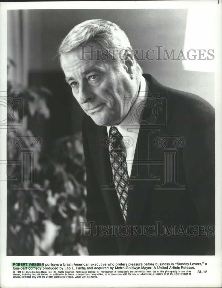 1981 Press Photo Robert Webber stars in "Sunday Lovers" - Historic Images