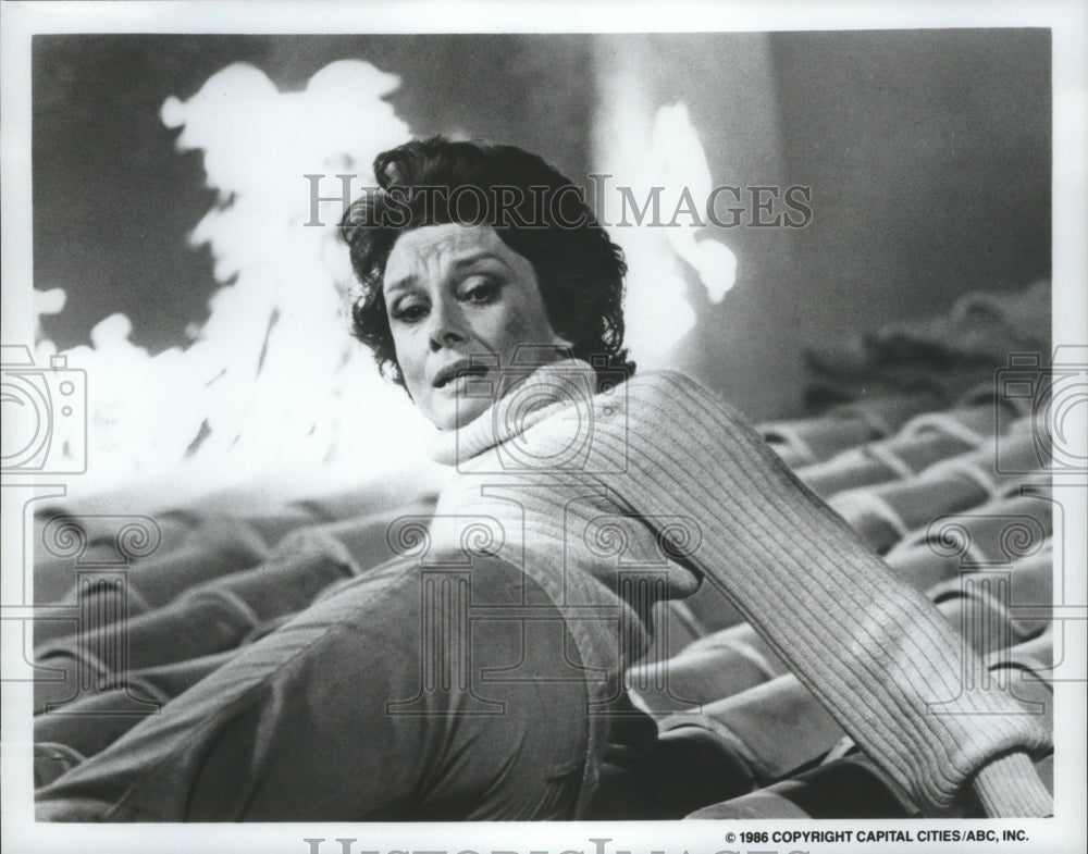 1986 Press Photo Audrey Hepburn in Sidney Sheldon&#39;s Bloodline - Historic Images