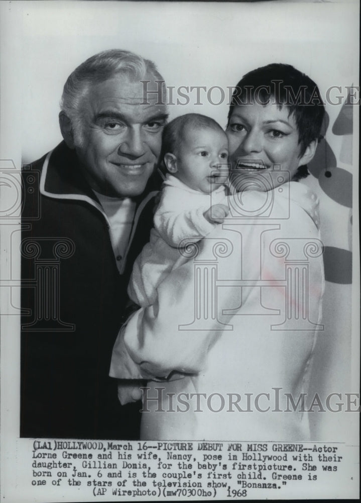 1968 Actor Lorne Greene with his wife, Nancy & daughter Gillian ...