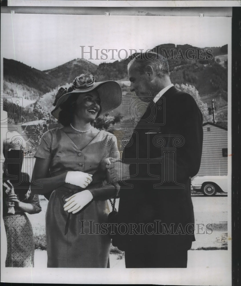 1960 Press Photo Former movie star, Gene Tierney marries oilman Howard Lee - Historic Images
