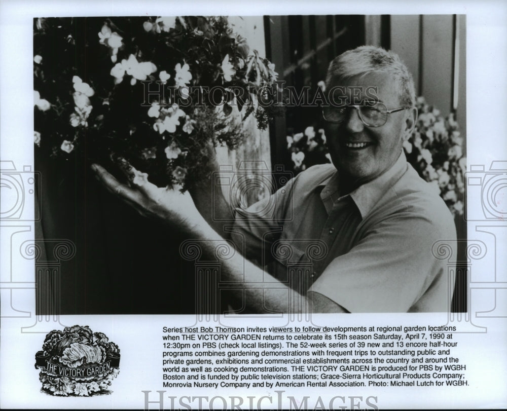 1990 Press Photo The Victory Garden host Bob Thomson - Historic Images