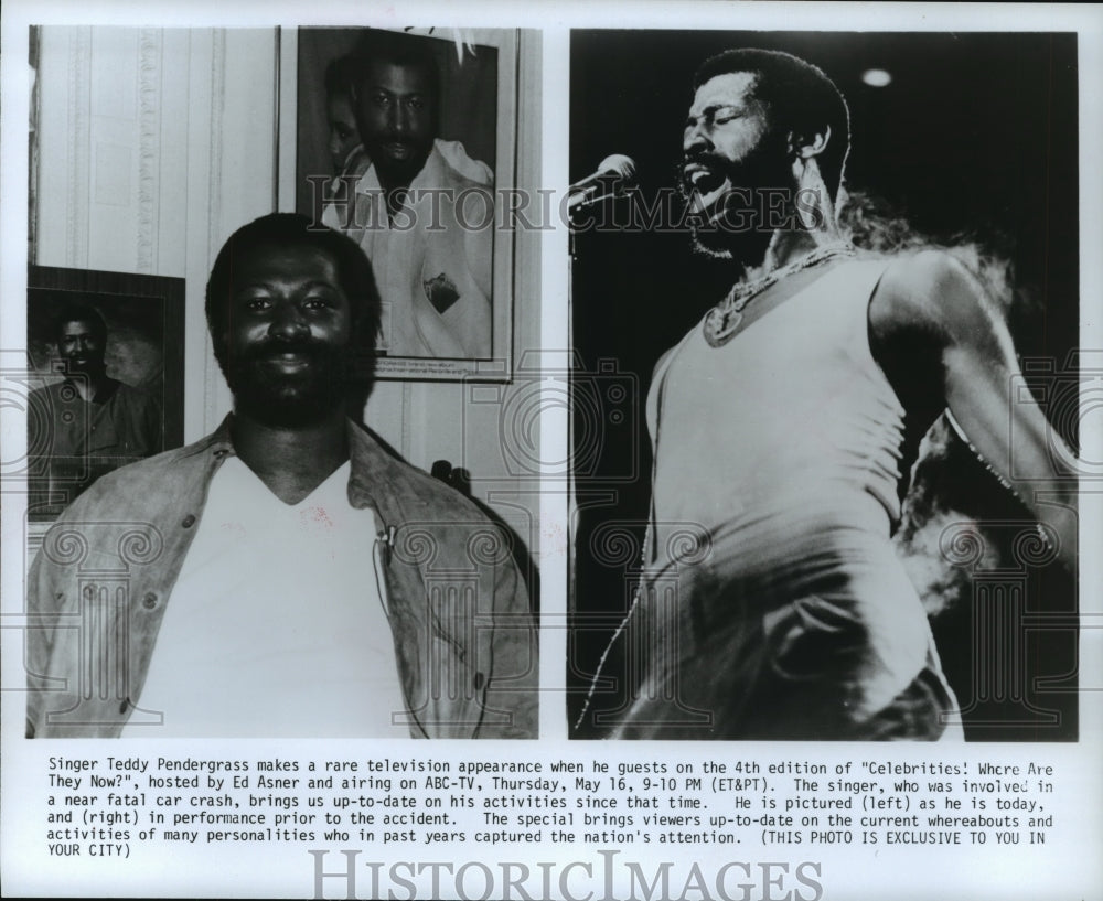 Press Photo Singer Teddy Pendergrass makes a rare television appearance - Historic Images