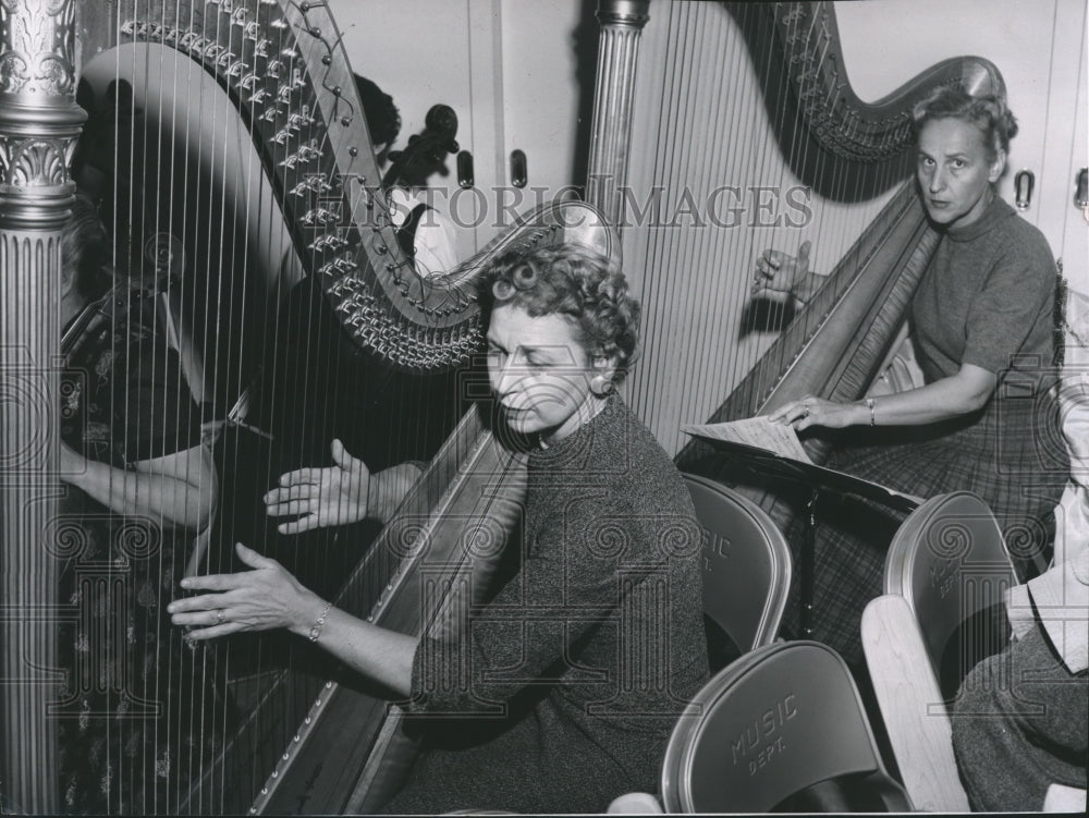 1958 Burdette Smith, Louise Turner, Harpists Spokane Philharmonic-Historic Images