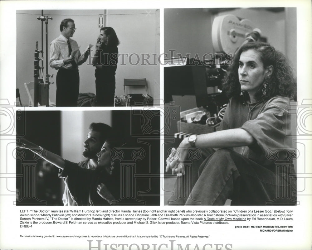 1991 Press Photo William Hurt, Randa Haines, Mandy Patinkin for "The Doctor" - Historic Images