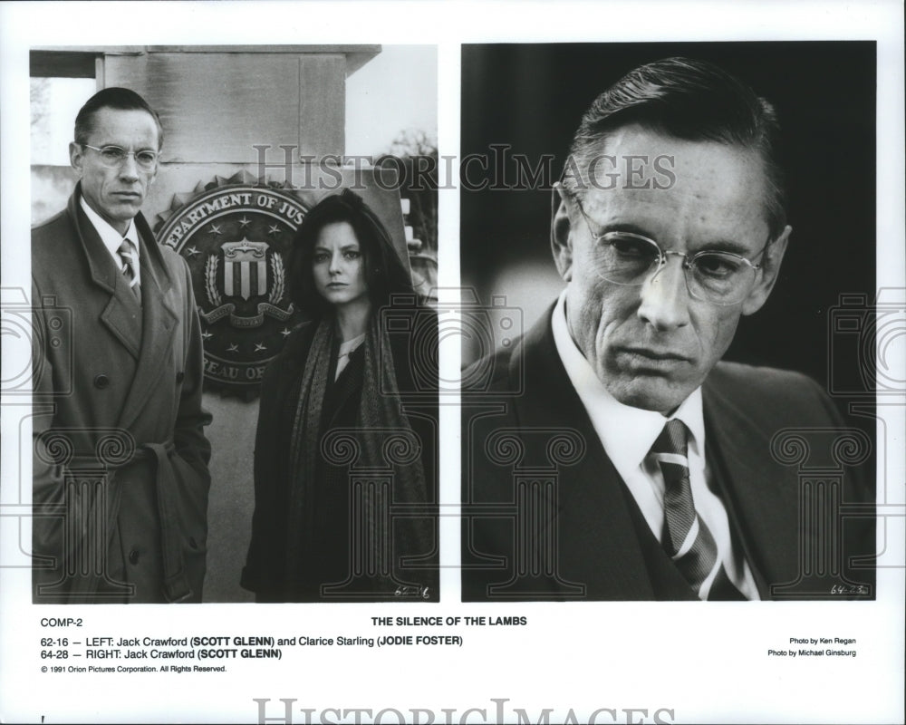 1991 Press Photo Scott Glenn, Jodie Foster in "The Silence of the Lambs" - Historic Images